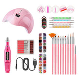 Maxbell Nail Dryer Leg Light Polisher Painting Brushes Dotting Pen Rhinestones Set
