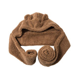 Maxbell Women Fashion Hat Scarf Set Winter Warm Casual Cute Bear Ear Hat Long Scarf Brown