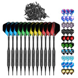 Maxbell Professional Soft Tip Darts Set with 100 Dart Tips 30 Flights Metal Shafts Black Barrels