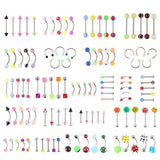 Maxbell 110Pcs/Lot Body Piercing Jewelry Eyebrow Navel Belly Tongue Lip Barbell Ring