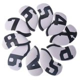 Maxbell 10x Neoprene Golf Iron Headcovers Anti Scratch Wedges Covers with Number Tag white and black