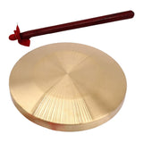 Max Maxb Metal Hand Gong Traditional Instrument Cymbal with Round Play Hammer 15.5cm