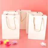 Maxbell 5 Pieces Paper Bags Jewelry Shopping Gift Wedding Handles Bags White