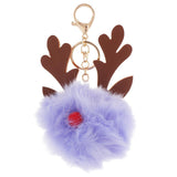 Max Keychain Christmas Elk Keyring Handbag Wallet Purse Decoration Light Purple