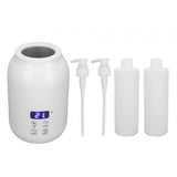 Maxbell Single Bottle Oil Heater with 2Pcs Empty Bottles Salon SPA Oil Bottle Warmer White