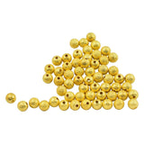 Maxbell 50 Pieces Brass Seamless Round Spacer Beads for Jewelry Making DIY Craft