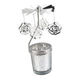 Maxbell Romantic Rotating Candle Holder Candlestick for Home Ornament Flowers