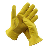 Max Mens Motorcycle Cowhide Leather Yellow Racing Motorbike Biker Gloves M