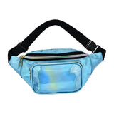 Maxbell Waist Bag Shiny Water Resistant Easy Carry for Running Outdoors Workout Blue