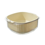 Maxbell Fruit Drain Basket Basin Colander Bowl with Handles for Vegetable Rice Beige