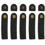 Maxbell 5 Sets Rounded Corner Leather Buckles Purse Hasp DIY Accessories Black