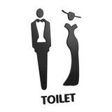 Maxbell Male and Female Bathroom Door Signage Decor Unisex Acrylic for Business Black