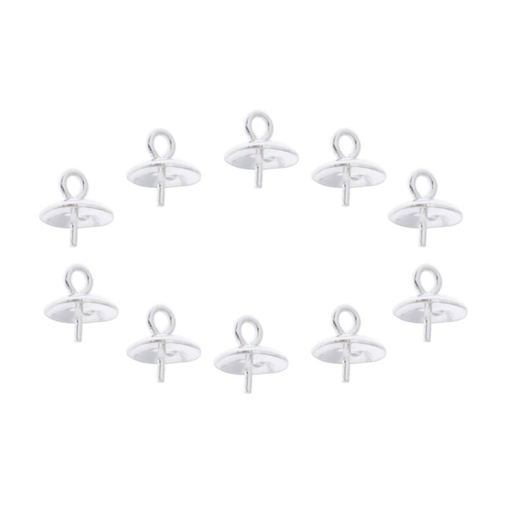 Maxbell 10 Pieces Pearl Screw Eye Pin Bail Peg Pendants Jewelry Making Findings 5mm