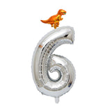 Max Silver Digital Aluminum Film Balloon+Mini Dragon Birthday Party Decor 6