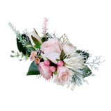 Max Artificial Fabric Flower Hair Comb Bridal Headdress Flower Champagne Pink