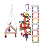 Max 3pcs Bird Parrot Toys Hanging Bell Pet Bird Cage Hammock Swing Toy