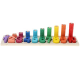 Maxbell Kids Wooden Educational Toys - Color Counting Stacker Montessori Math Board