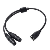 Maxbell Dual XLR 3Pin Female to RJ45 Adapter Cable 0.5M Long Replacement Audio Cable