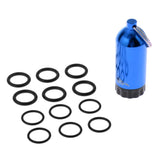 Maxbell Mini Scuba Diving Tank with 12 O Rings and Brass Pick Dive Key Chain Blue