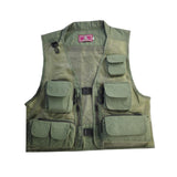 Maxbell Men Fishing Vest Multi Zipper Pockets for Hunting Photography Climbing Green M