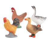Maxbell 4pcs Poultry Realistic Farm Animal Model Figurines Miniatures Statue Toy