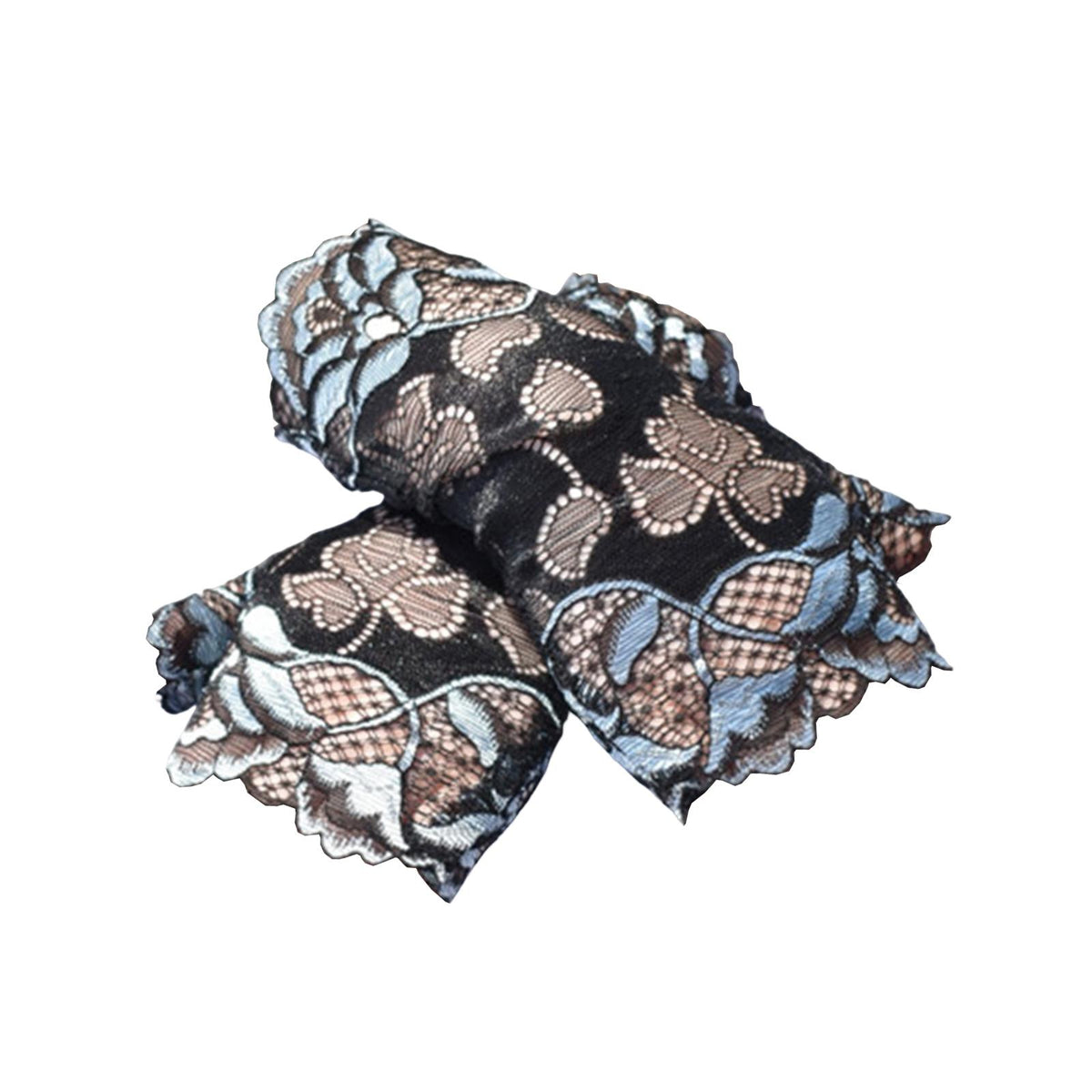 Maxbell Fingerless Gloves Sunscreen Summer Accessories Women Lace Gloves for Costume Light Blue