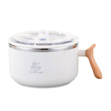 Maxbell Japanese Ramen Bowl 1200ml Portable Tableware Cereal Bowls for Office Picnic White