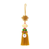 Maxbell Car Pendant Lotus Shape Lucky Car Dangling Ornament Rear View Mirror Pendant Earthy yellow