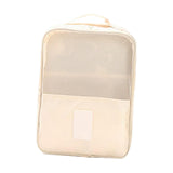 Maxbell Shoe Storage Bag Dual Zipper Foldable Sneakers for Camping Travel Fishing Beige