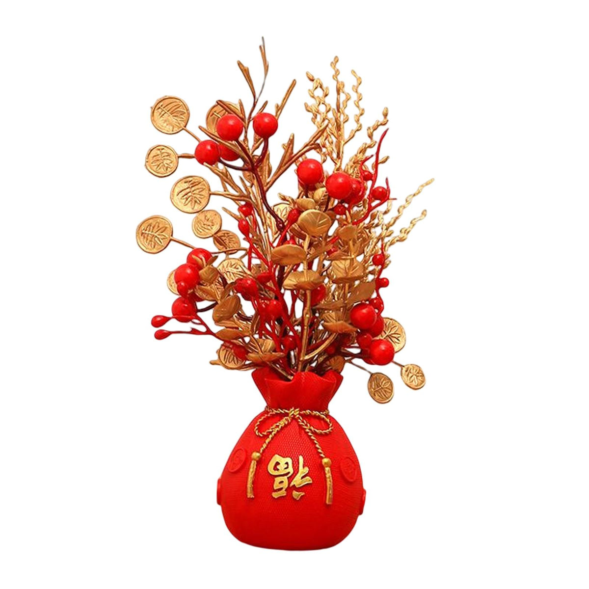 Maxbell Flower Basket Ornament Decor Artificial Potted Flower for Occasions Party 16cmx27cm
