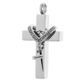 Maxbell Cross Crystal Stainless Steel Urn Cremation Family Keepsake Pendant Grandma