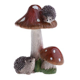 Max Resin Fairy Garden Ornament Miniature Home Decor Hedgehog Brown Mushroom