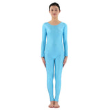Maxbell Adult Spandex Bodysuit Catsuit Dance Costume Stretch Unitard Jumpsuit Sky Blue XL