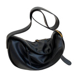 Maxbell Girls Dumpling Bun Shopping Bag Underarm Bags Purse Beach PU Shoulder Bag Black
