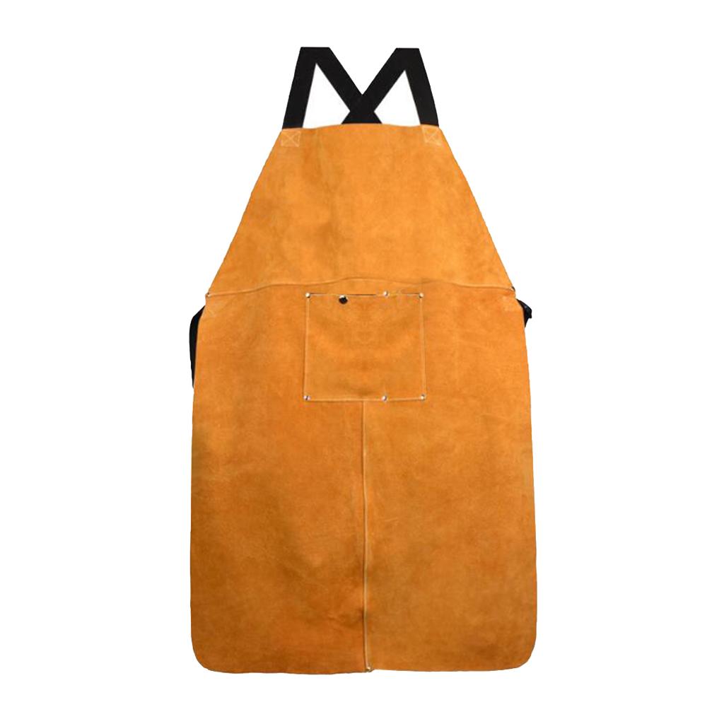 Max Welding Apron Bib Soldering Protective Clothing with Pockets for Carpenters