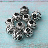 Max 10x Alloy Spacer Beads Hair Braiding Jewelry Making DIY Bracelet Pendants Silver