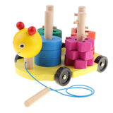 Max Wooden Shape Geometic Sorting Stacker Montessori Toy for Kids Develop Caterpillar