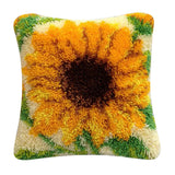 Max Maxb DIY Sunflower Pattern Pillow Latch Hook Kit Embroidery Pacakge for Beginners