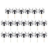 Max 20x Black Spider Cake Cupcake Toppers Picks Halloween Party Decor Supplies 1