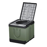 Maxbell Portable Toilet Trash Can Camping Folding Toilet for Long Trips Fishing Boat Square Green