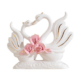 Maxbell Swan Figurines Ornament Farmhouse Centerpiece Bedroom Home Office Party Pink