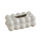Maxbell Vintage Ceramic Tissue Box Cover Storage Box for Hotel Home Restaurant Egg White