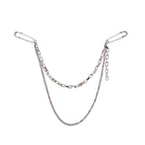Maxbell Double Chain Brooch Unisex Fashion Metal for Meeting Business Gift