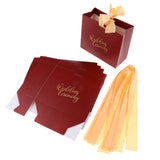 Max 6 Pieces Wedding Candy Bags Paper Ribbon Gift Boxes Holder Champagne L