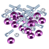 Max License Plate Frame Engine Bay Bumper Fender Screws Kit For Cars Purple