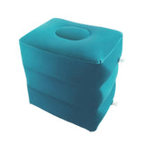 Maxbell Inflatable Foot Rest 3 Layers Foot Stool Foot Rest Pillow for Travelling Light Blue
