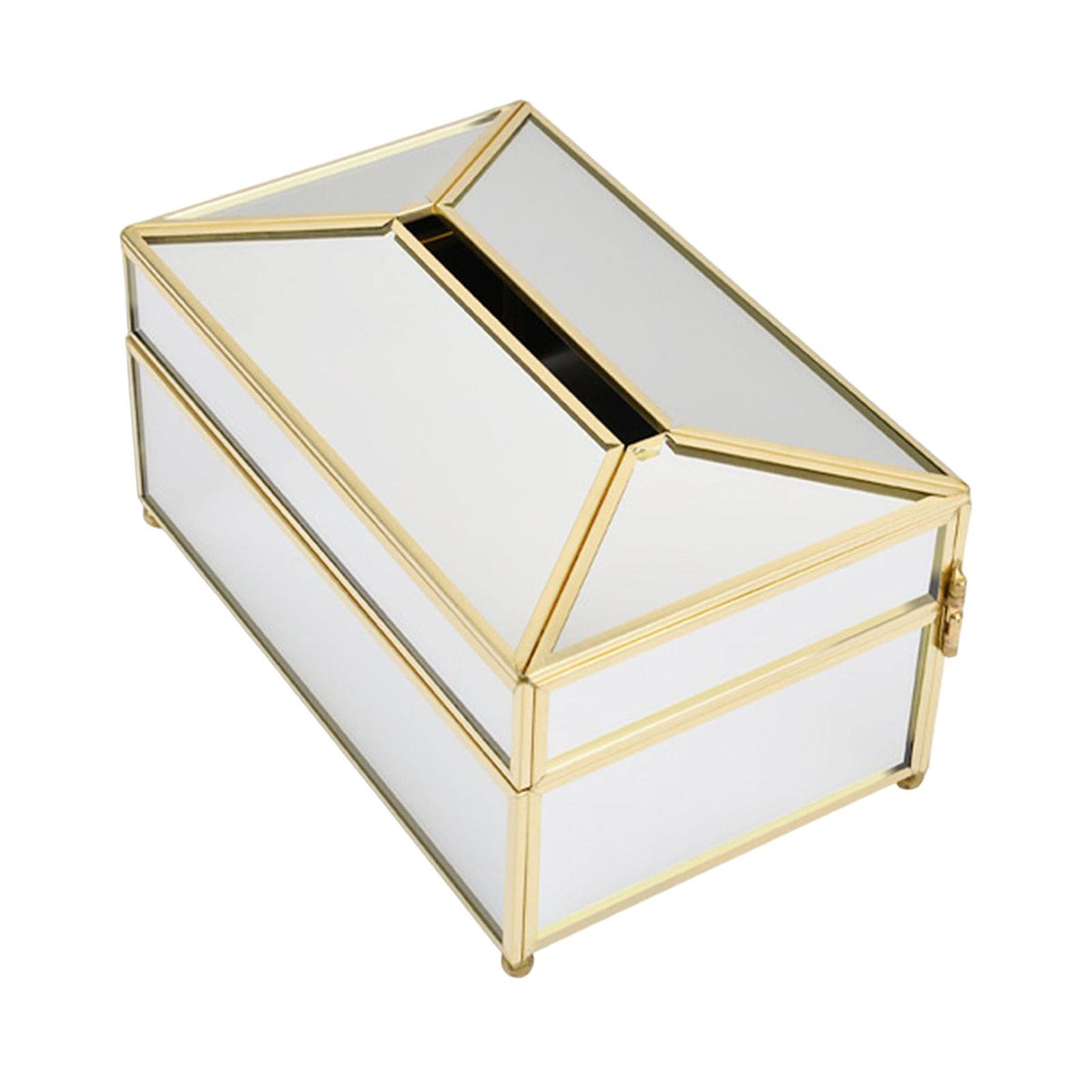 Maxbell Tissue Box Holder Cover Mirror Glass Decorative for Countertop Night Stand Mirror Small