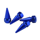 Maxbell 4 Pieces Cone Shaped Car Motorcycle Wheel Tire Valve Stem Caps Blue
