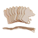 Maxbell 10x Unfinished Wood cutouts animal Shapes Craft Xmas Tags cat 82x56x2mm