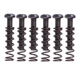 Max 6 Pieces Electric Guitar Bass Bridge Tailpiece Screws+Springs Set Black